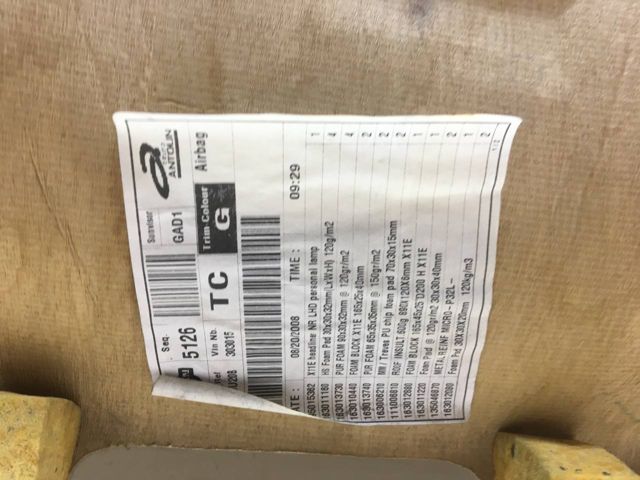 Обшивка потолка Nissan Note (E11) 2006-2013 Обшивка потолка Nissan Note (E11) 2006-2013