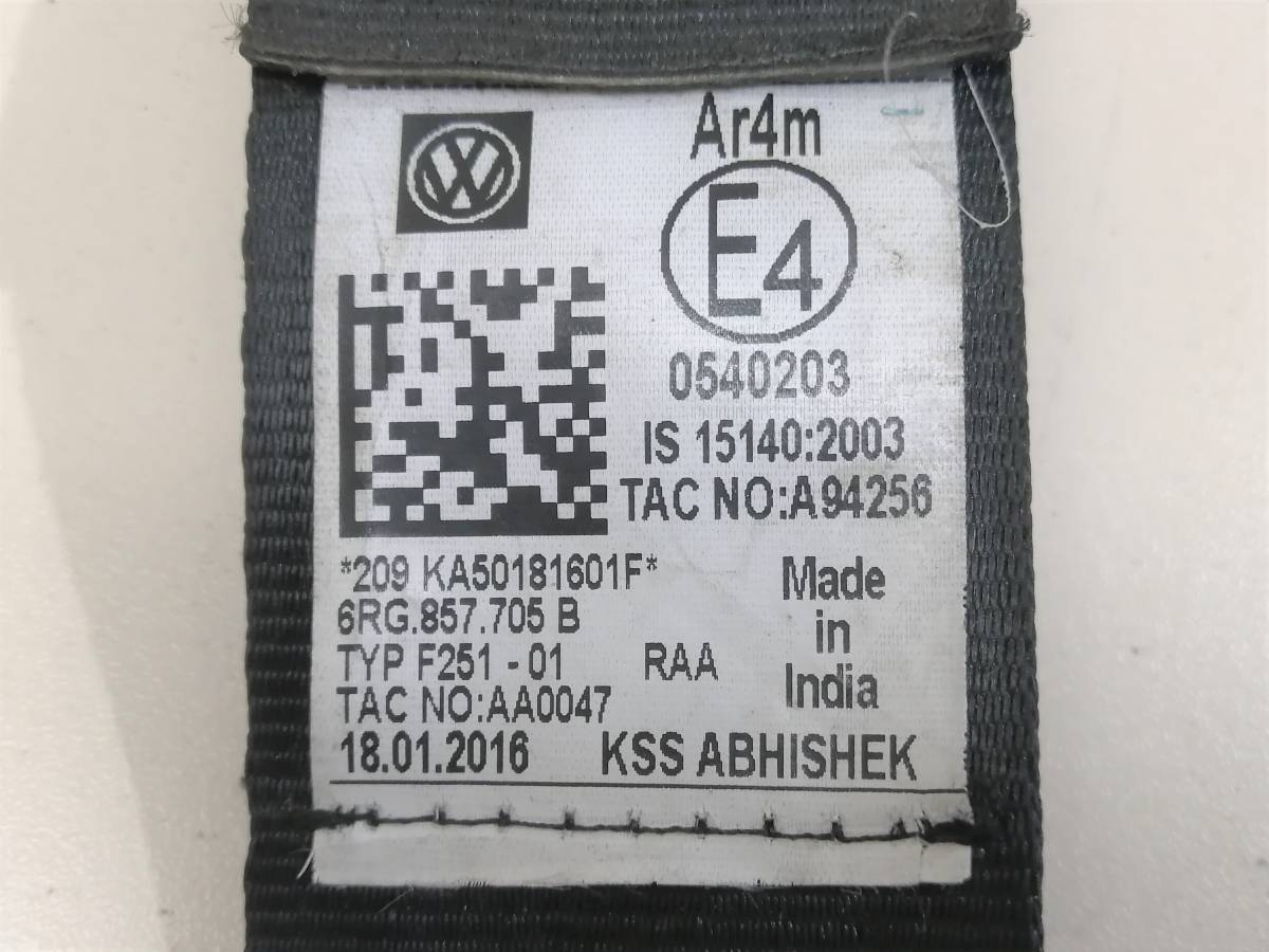 Ремень безопасности Volkswagen Polo (Sed RUS) 2011>