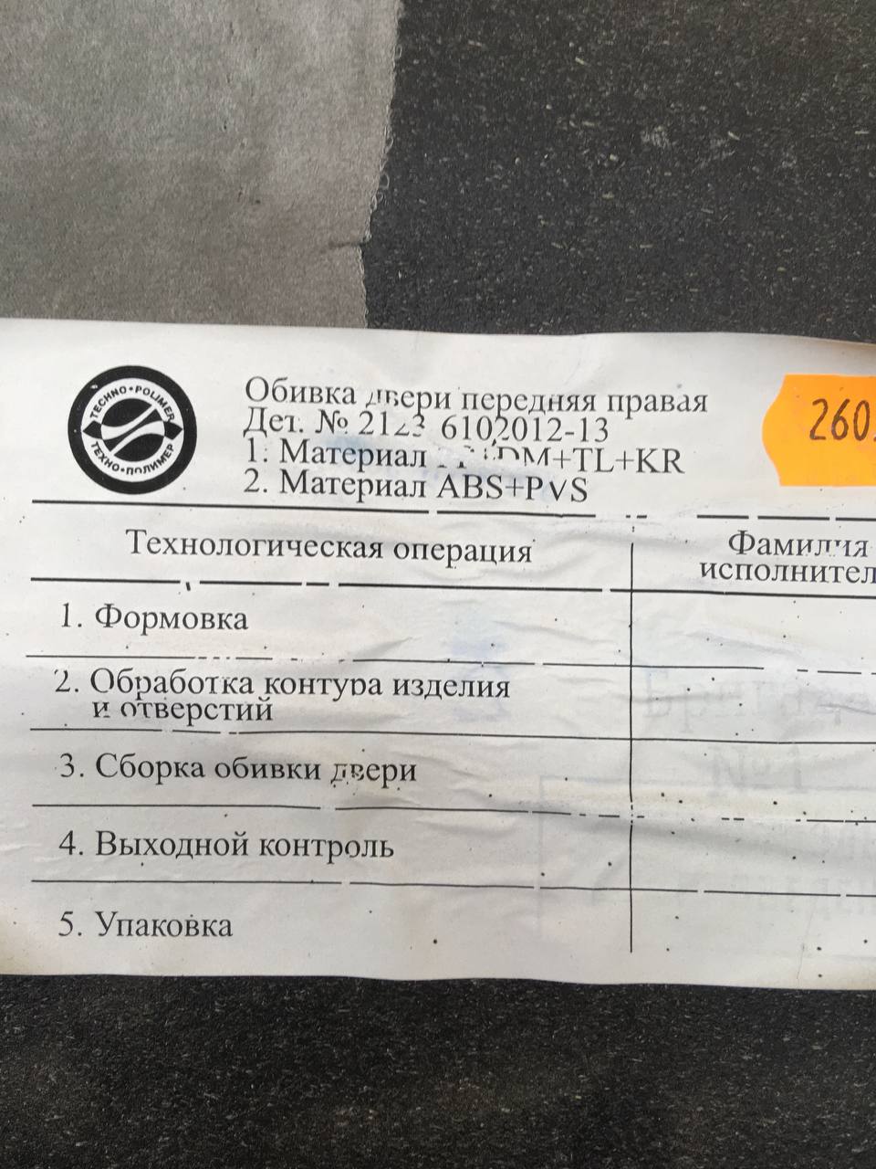 Обшивка двери передней правой Chevrolet Niva 2009-2020