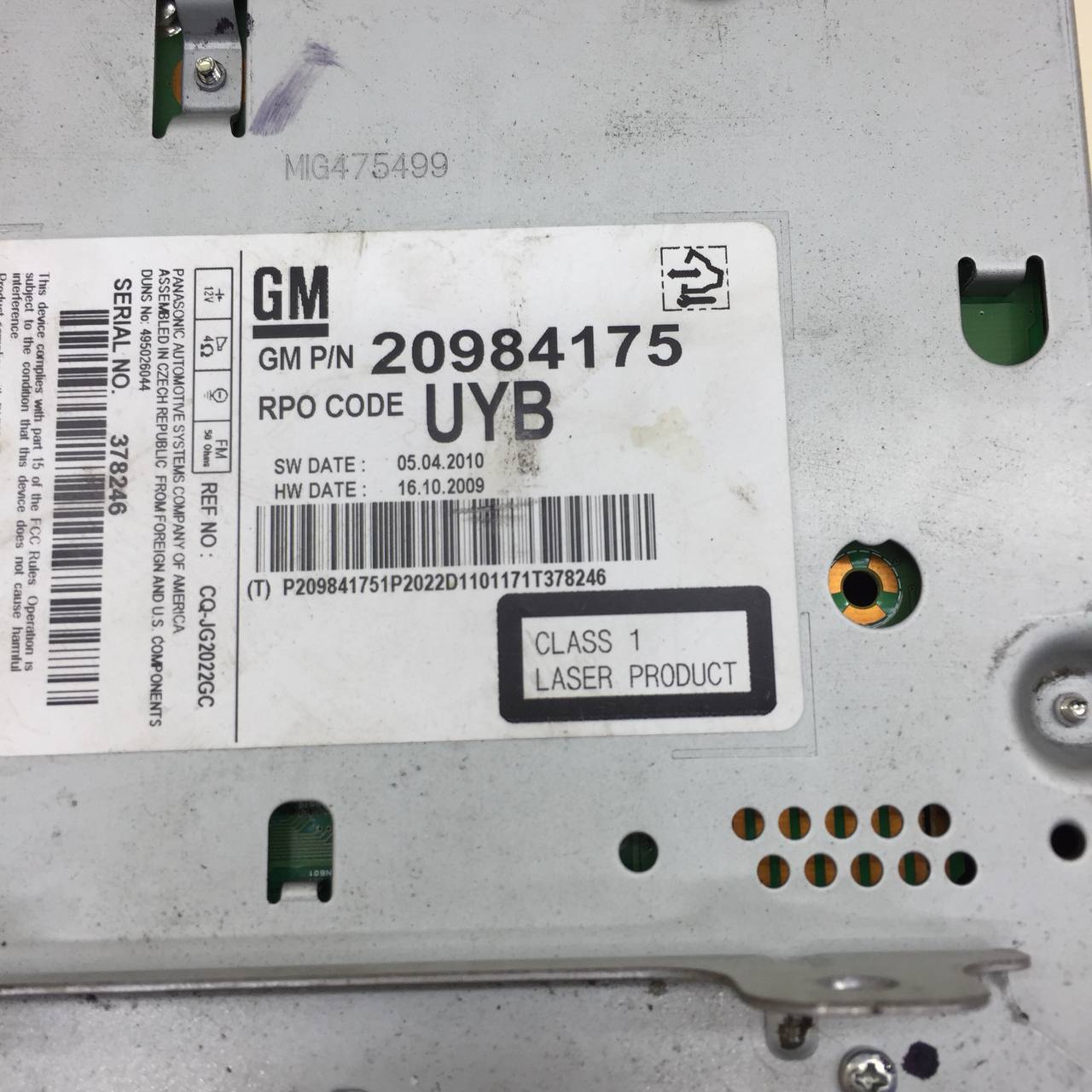 Магнитола Chevrolet Cruze (J300) 2009-2016