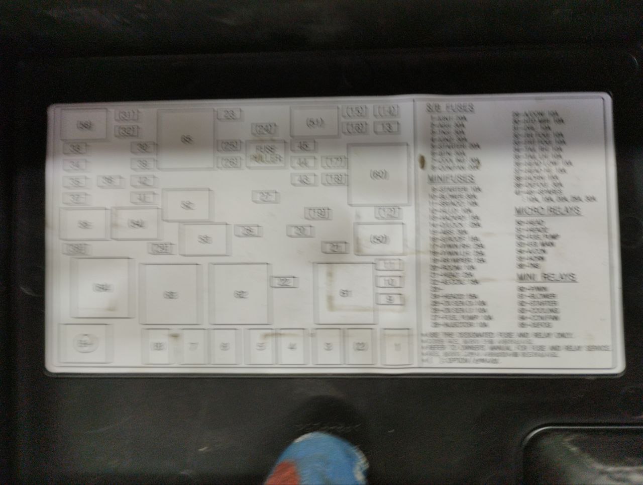 Блок предохранителей Kia Spectra (SD) 2004-2011