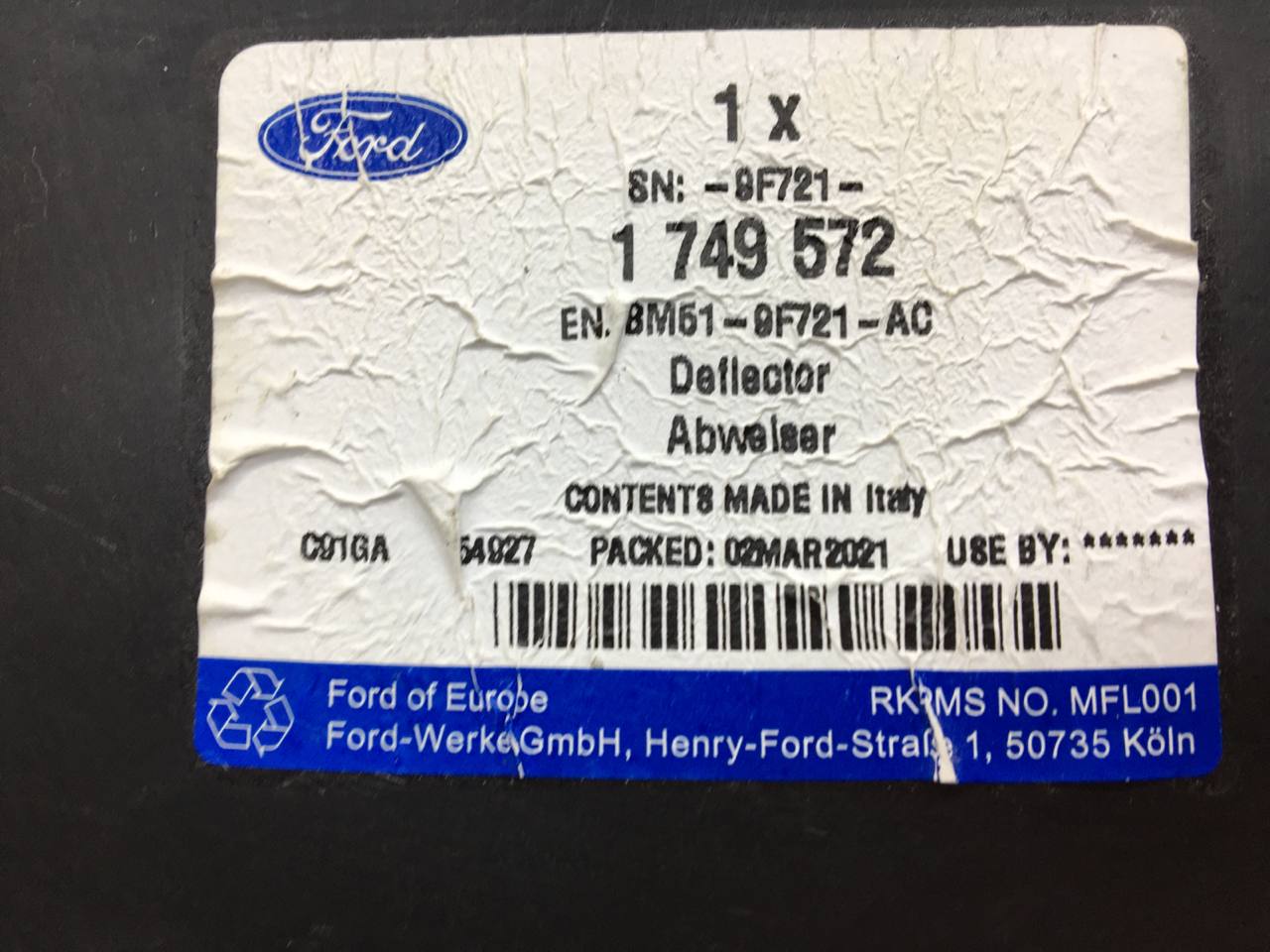 Воздуховод радиатора Ford Focus 3 2011>